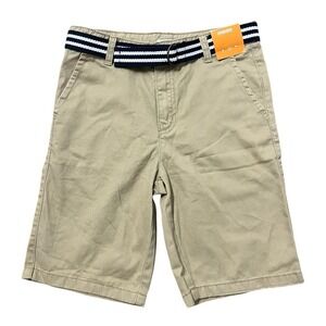 Gymboree Shorts Boys 12 Khaki Chino Belt Adjustable Waist School Uniform Tan NWT